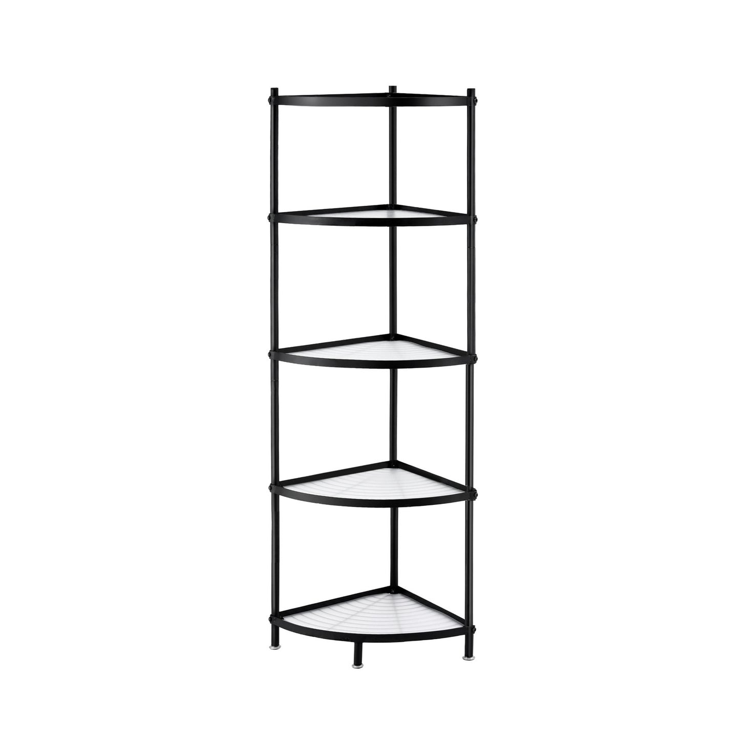Artiss 5-Tier Kitchen Corner Shelf Rack Stand Microwave Metal Storage Shelves XFEL-KR-MEL-COR5S-49-BK