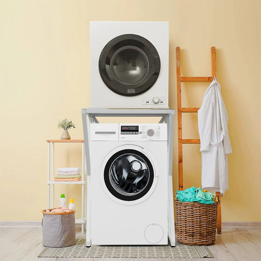 Dryer Stand Over Front Loading Washing Machine, 100kg Heavy Duty Steel Stacking Kit, 102x67x60cm Space Saving XFYA-DS-WH