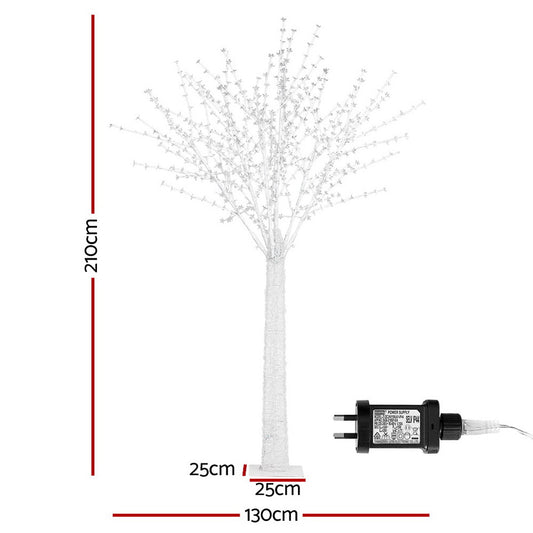 2.1M Christmas Tree 780 LED Lights Cherry Blossom Trees Jingle Jollys XM-TR-FAIRY-FLOWER-7FT-MC