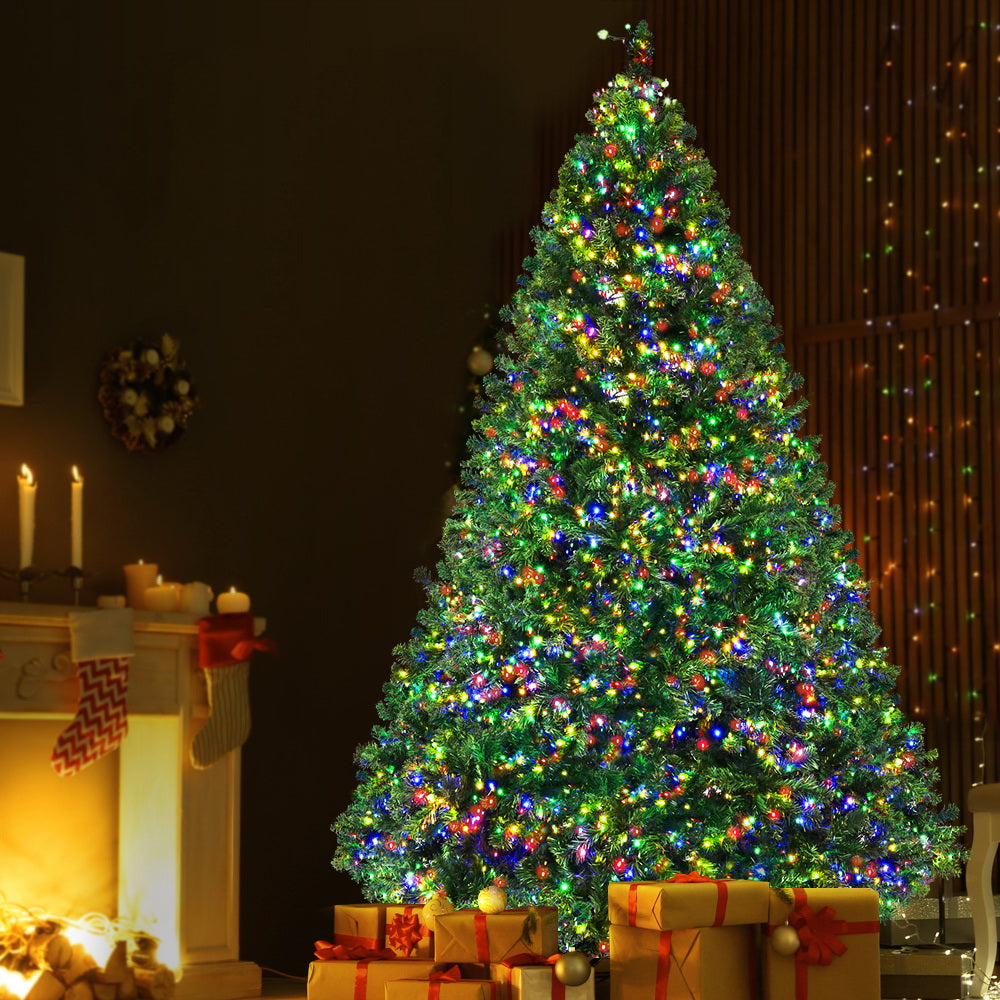 Jingle Jollys Christmas Tree 2.4M Xmas Tree Decoration 8 Light Mode Multi Colour XM-TR-FULL-8FT-MC