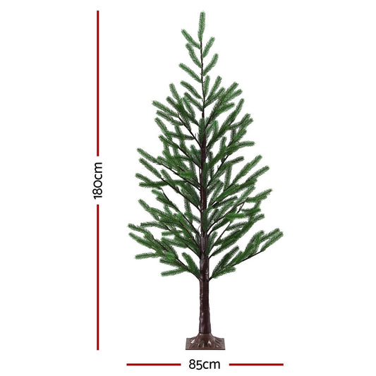 Jingle Jollys Christmas Tree 1.8M Pre-lit LED Xmas Tree 8 Modes Party Decoration XM-TR-PLANT-6FT-LED