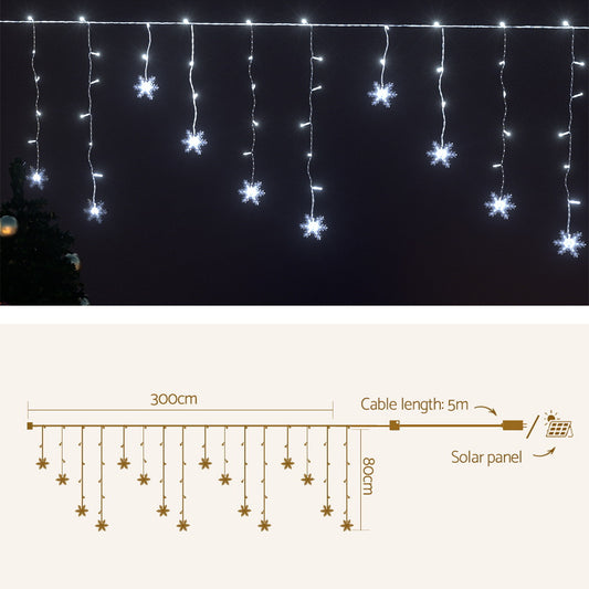 Jingle Jollys Christmas Lights 80 LED 3M Icicle Light Snow Decorations XMAS-CUR300-1M-SNOW-WH