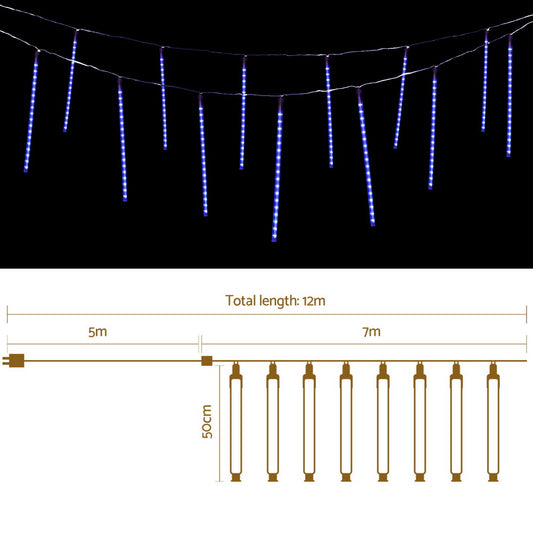 288 LED 7M Christmas Lights Icicle Light Falling Metor Jingle Jollys XMAS-LED-IC-ICICLE-BU