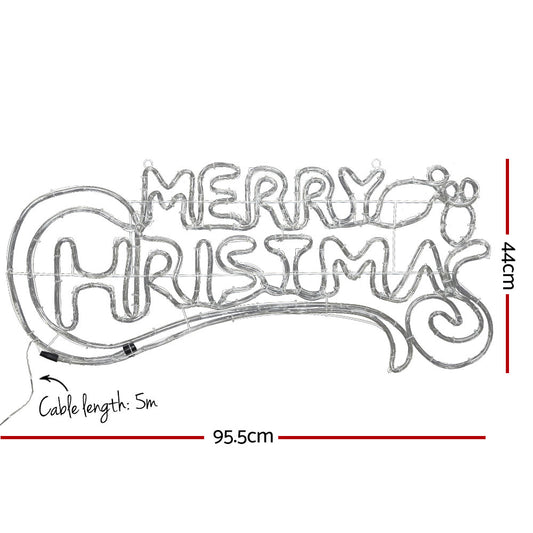 0.96M Christmas Lights Merry Christmas 288 LED Decorations Jingle Jollys XMAS-MOT-D-MERYCHRIS-MC