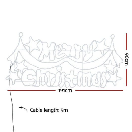 Jingle Jollys Christmas Lights 191cm 612 LEDs Fairy Light Outdoor Decorations XMAS-MOT-D-MERYCHRIS-MC02