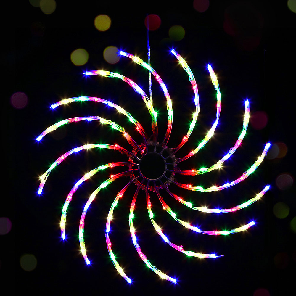 0.5M Christmas Lights 128 LED Spin Motif Light Decorations Jingle Jollys XMAS-MOT-SPIN-MC