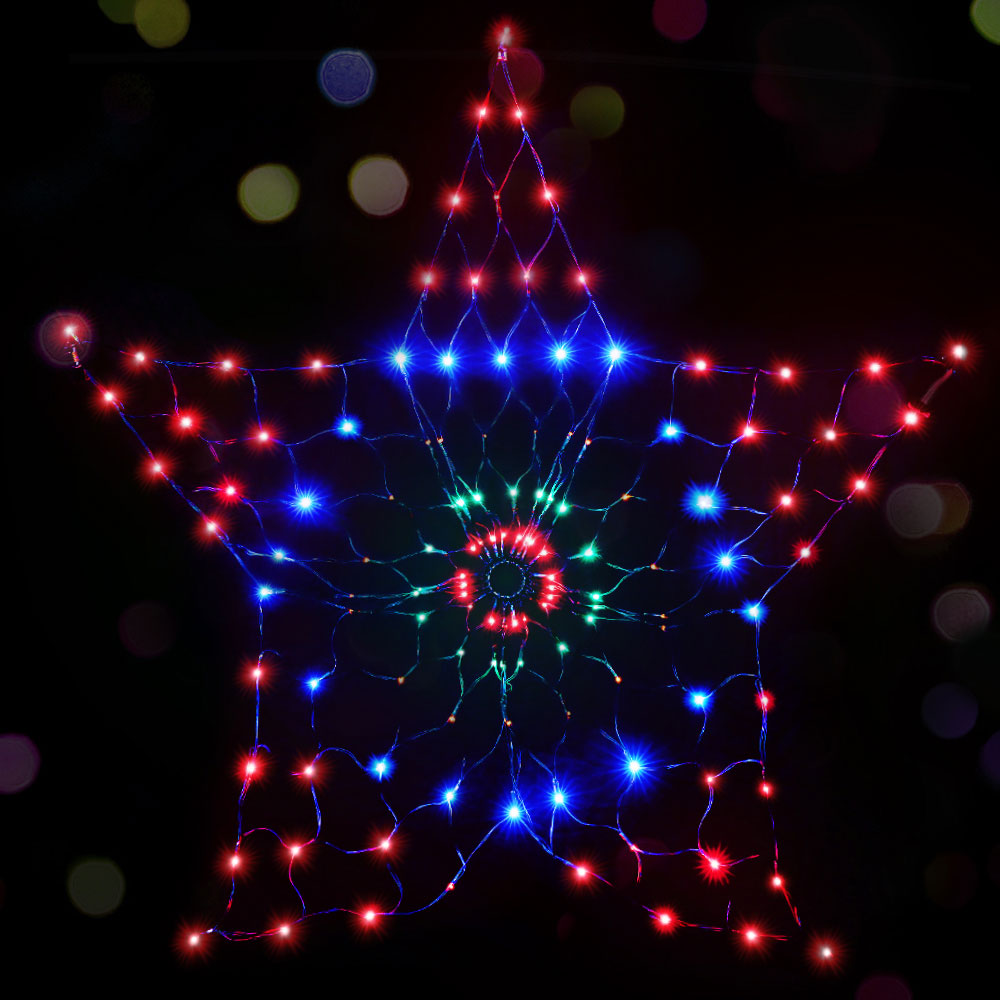 1.3M Christmas Lights 130 LED Snow Motif Light Decorations Jingle Jollys XMAS-MOT-STAR-MC