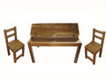 Hardwood study desk and 2 standard chairs V59-129042