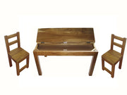 Hardwood study desk and 2 standard chairs V59-129042