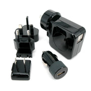 Huntkey TravelMate Multi Plugs USB Wall Charger Adapter 4.2 A US UK EU AU Plugs with Car Charger (D204) V28-D204