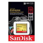 SanDisk 32GB Extreme CompactFlash Card with (write) 85MB/s and (Read)120MB/s - SDCFXSB-032G V28-FFCSAN32GCFEB120