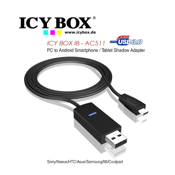 ICY BOX PC to Android Smartphone/Tablet Shadow Adapter (IB-AC511) V28-MOBICYAC511