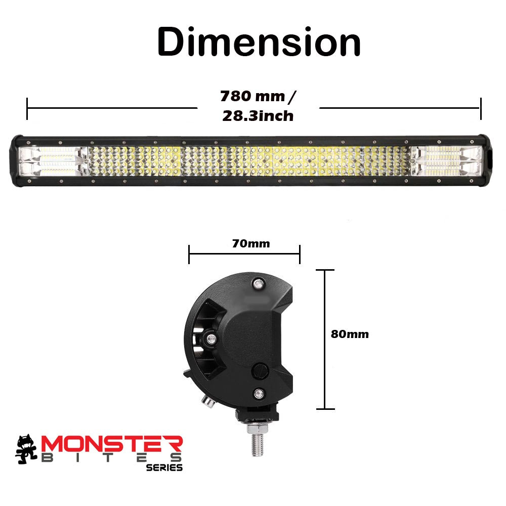 28 inch Philips LED Light Bar Quad Row Combo Beam 4x4 Work Driving Lamp 4wd V94-4X4-LB3M-L28HS