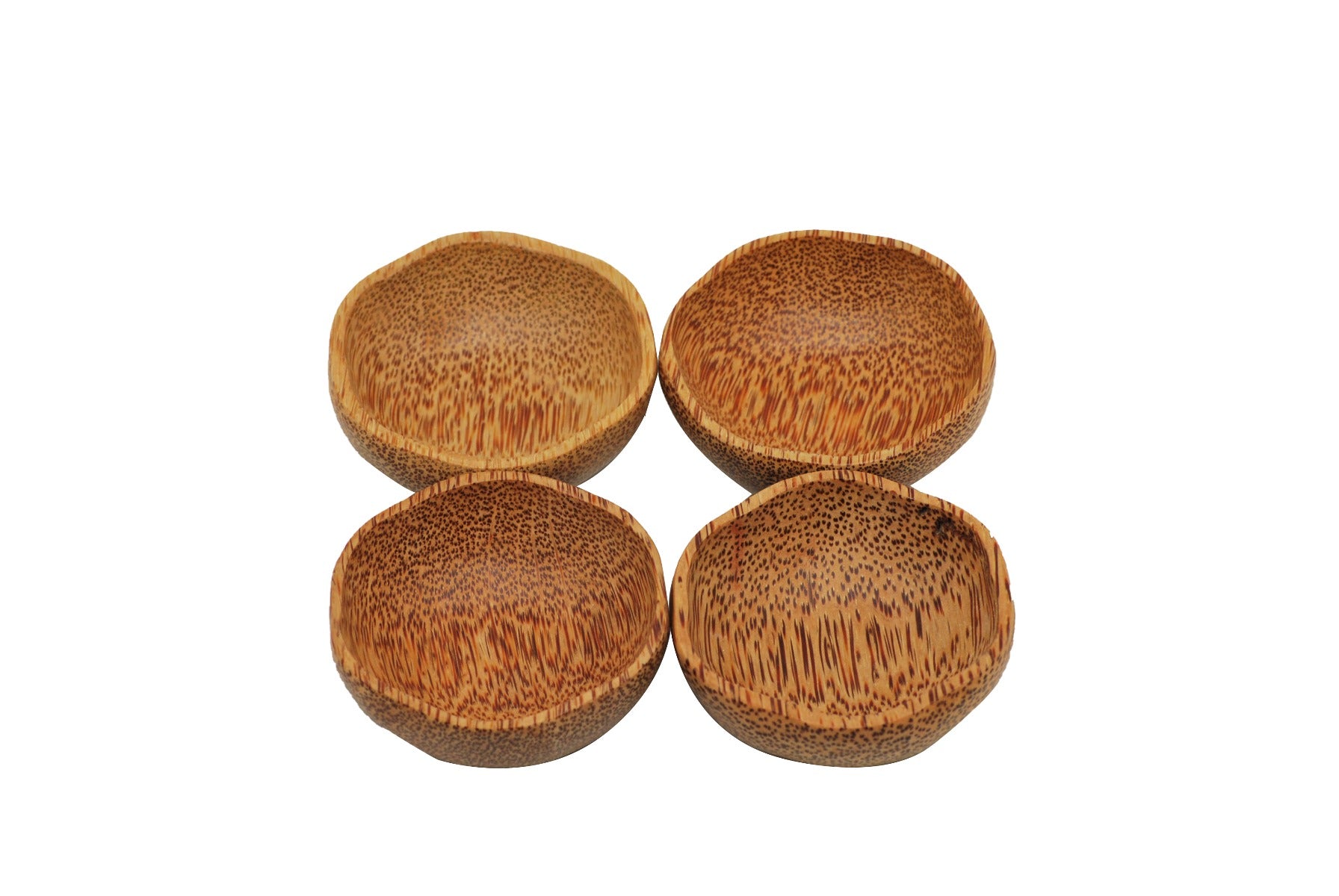 Set of 4 Coconut Wooden Plum Bowl 15cm Natural V59-707