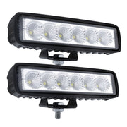 2 x 6inch 18W LED Work Light Bar Driving Lamp Flood Truck Offroad MINING UTE 4WD V94-4X4-WORK65W-181*2