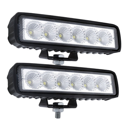 2 x 6inch 18W LED Work Light Bar Driving Lamp Flood Truck Offroad MINING UTE 4WD V94-4X4-WORK65W-181*2