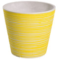 Yellow and White Engraved Pot 17cm V77-9560017