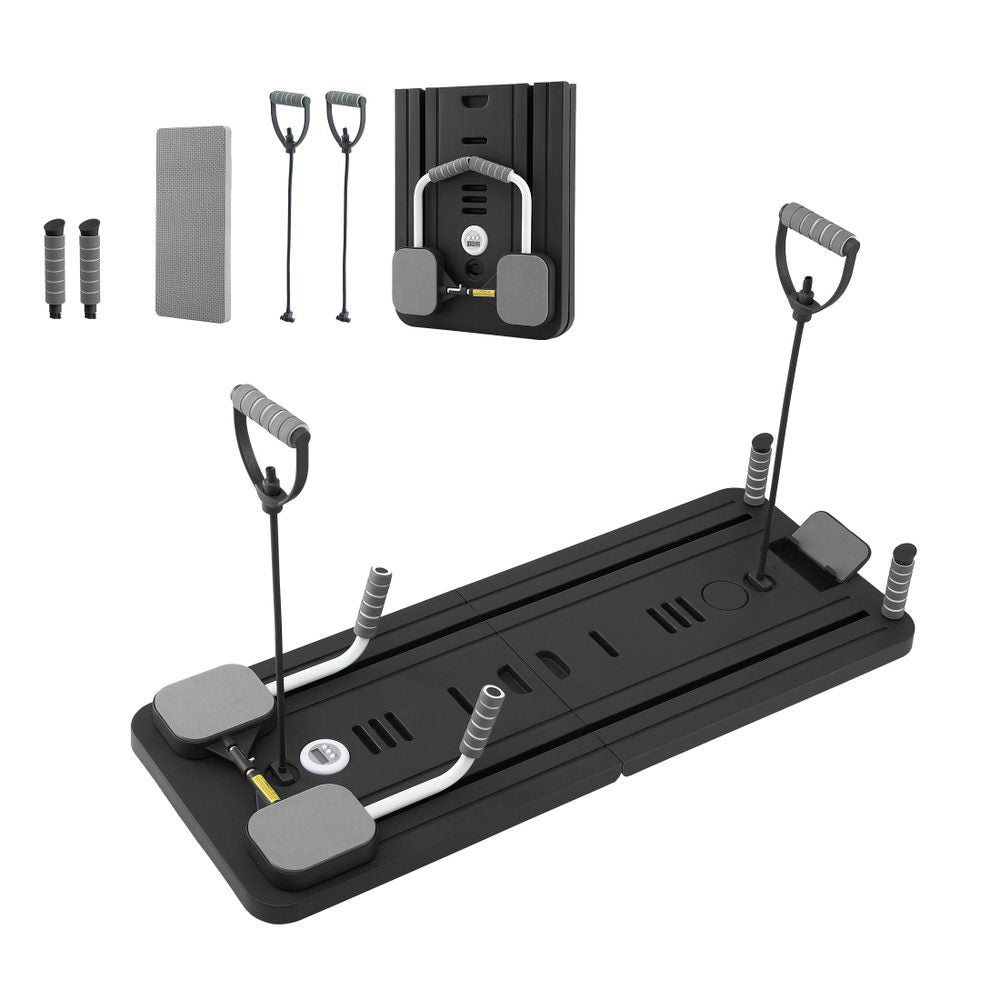 Everfit Pilates Board Foldable Reformer Multi Functional Exercise Trainer Black ABD-BOARD-4IN1-BK