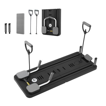 Everfit Pilates Board Foldable Reformer Multi Functional Exercise Trainer Black ABD-BOARD-4IN1-BK