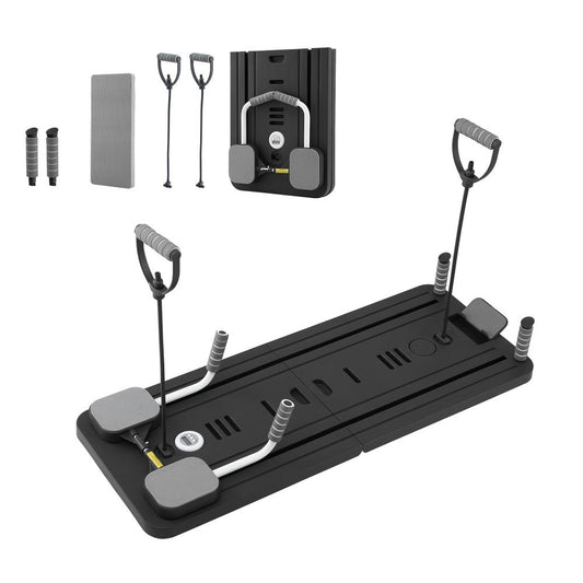 Everfit Pilates Board Foldable Reformer Multi Functional Exercise Trainer Black ABD-BOARD-4IN1-BK