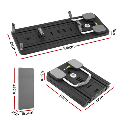 Everfit Pilates Board Foldable Reformer Multi Functional Exercise Trainer Black ABD-BOARD-4IN1-BK