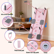 Everfit Pilates Board Foldable Reformer Multi Functional Exercise Trainer Pink