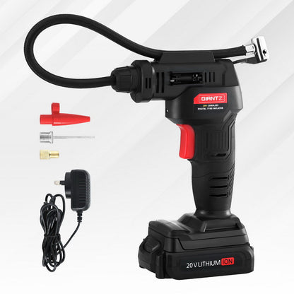 Giantz Cordless Tyre Inflator Portable Air Compressor Pump 20V 120PSI Digital LED AC-20V-BK