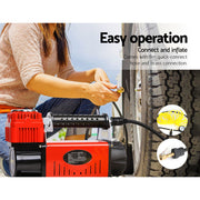 Giantz Air Compressor 12V 4x4 Tyre 320L/min Deflator Inflator Car Truck Portable AC-320L-RD