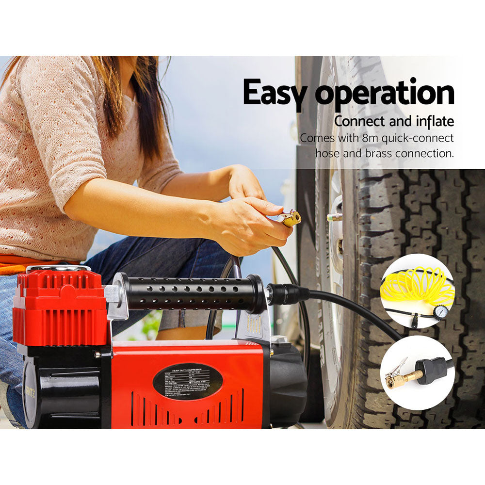 Giantz Air Compressor 12V 4x4 Tyre 320L/min Deflator Inflator Car Truck Portable AC-320L-RD