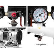 Giantz 24L Air Compressor 40 L/min 115psi Oil-Free Electric Portable Inflator AC-40L-XL-WHT
