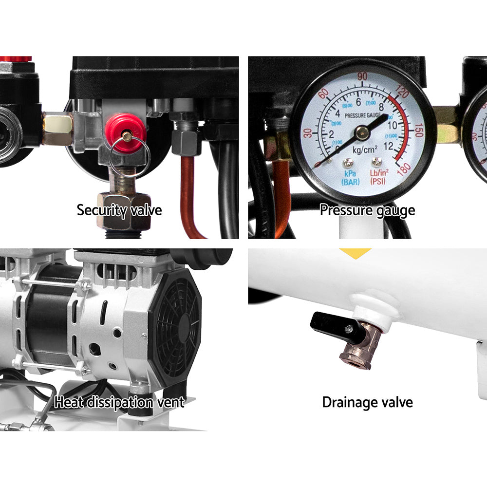 Giantz 24L Air Compressor 40 L/min 115psi Oil-Free Electric Portable Inflator AC-40L-XL-WHT