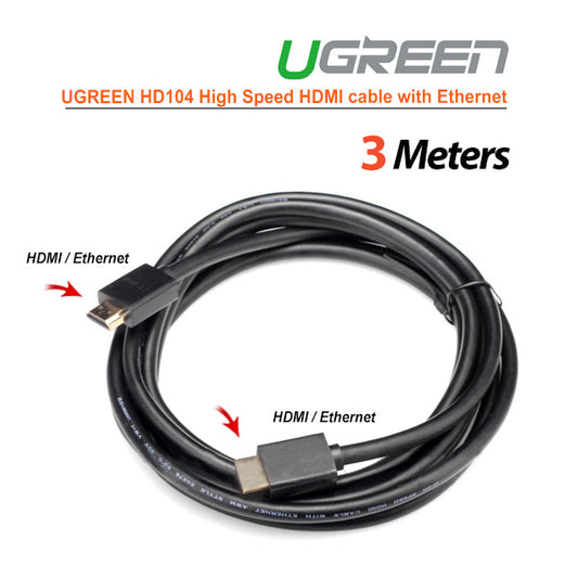 UGREEN Full Copper High Speed HDMI Cable with Ethernet 3M (10108) V28-ACBUGNHDMI3M