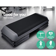 Everfit 3 Level Aerobic Step Exercise Stepper 110cm Gym Home Fitness AES-T001B