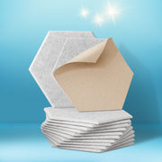 Alpha Acoustic Foam 12pcs 35x30x0.9cm Soundproof Absorption Panel Adhesive Grey AF-HEX-12-GR