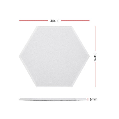 Alpha Acoustic Foam 12pcs 35x30x0.9cm Soundproof Absorption Panel Adhesive White AF-HEX-12-WH