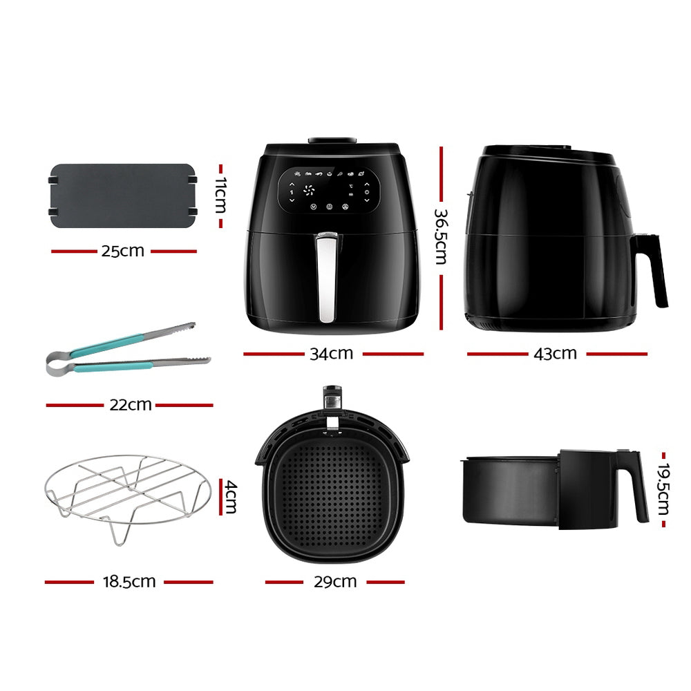 Devanti Air Fryer 8.5L LCD Fryers AF-K-E902-BK