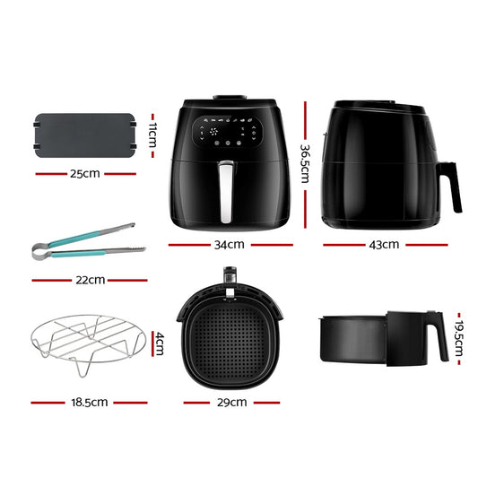 Devanti Air Fryer 8.5L LCD Fryers AF-K-E902-BK