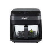 Devanti Air Fryer 5.5L Touch Control Electric Cooker 1200W Black AF-K-F-39TX-GLS-BK