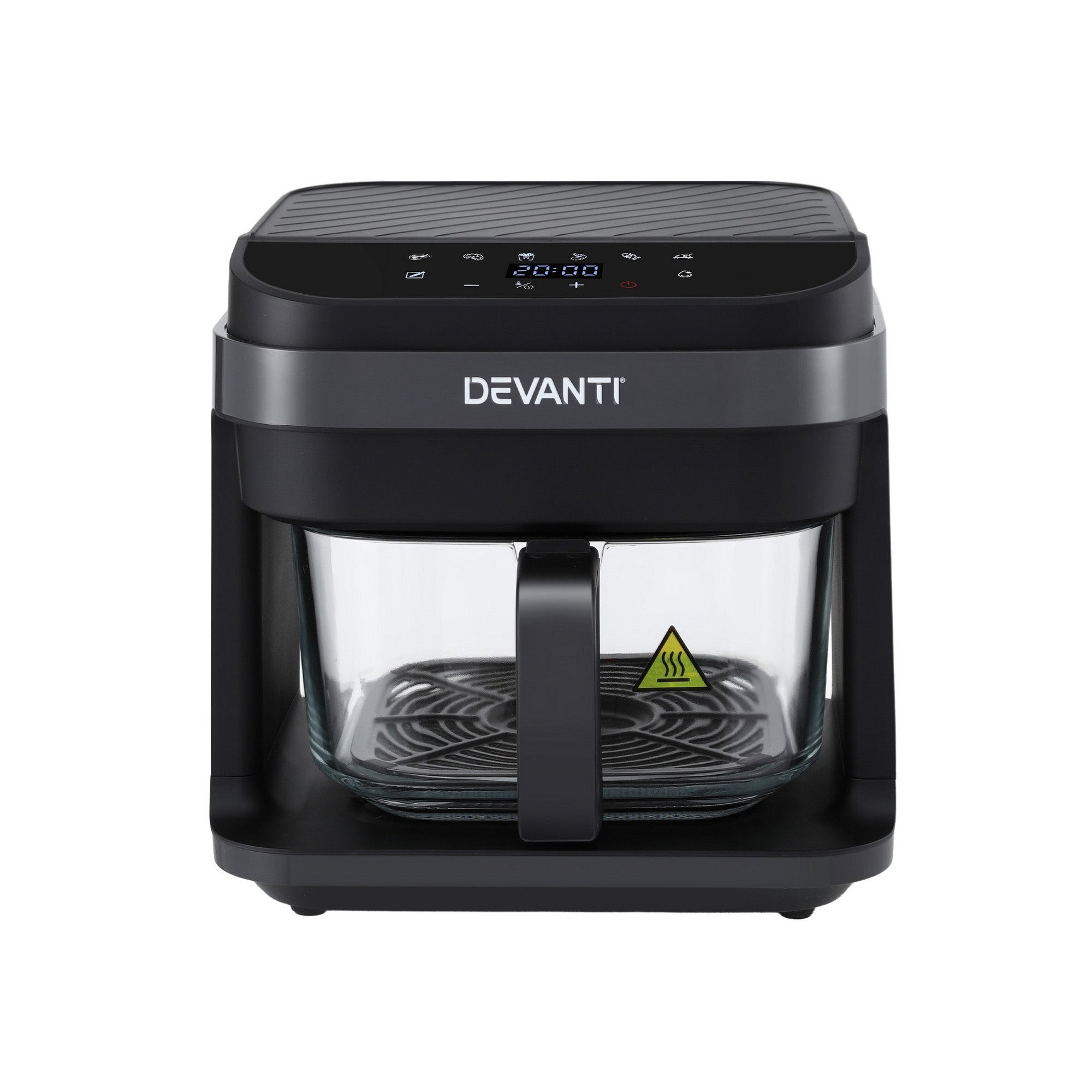 Devanti Air Fryer 5.5L Touch Control Electric Cooker 1200W Black AF-K-F-39TX-GLS-BK