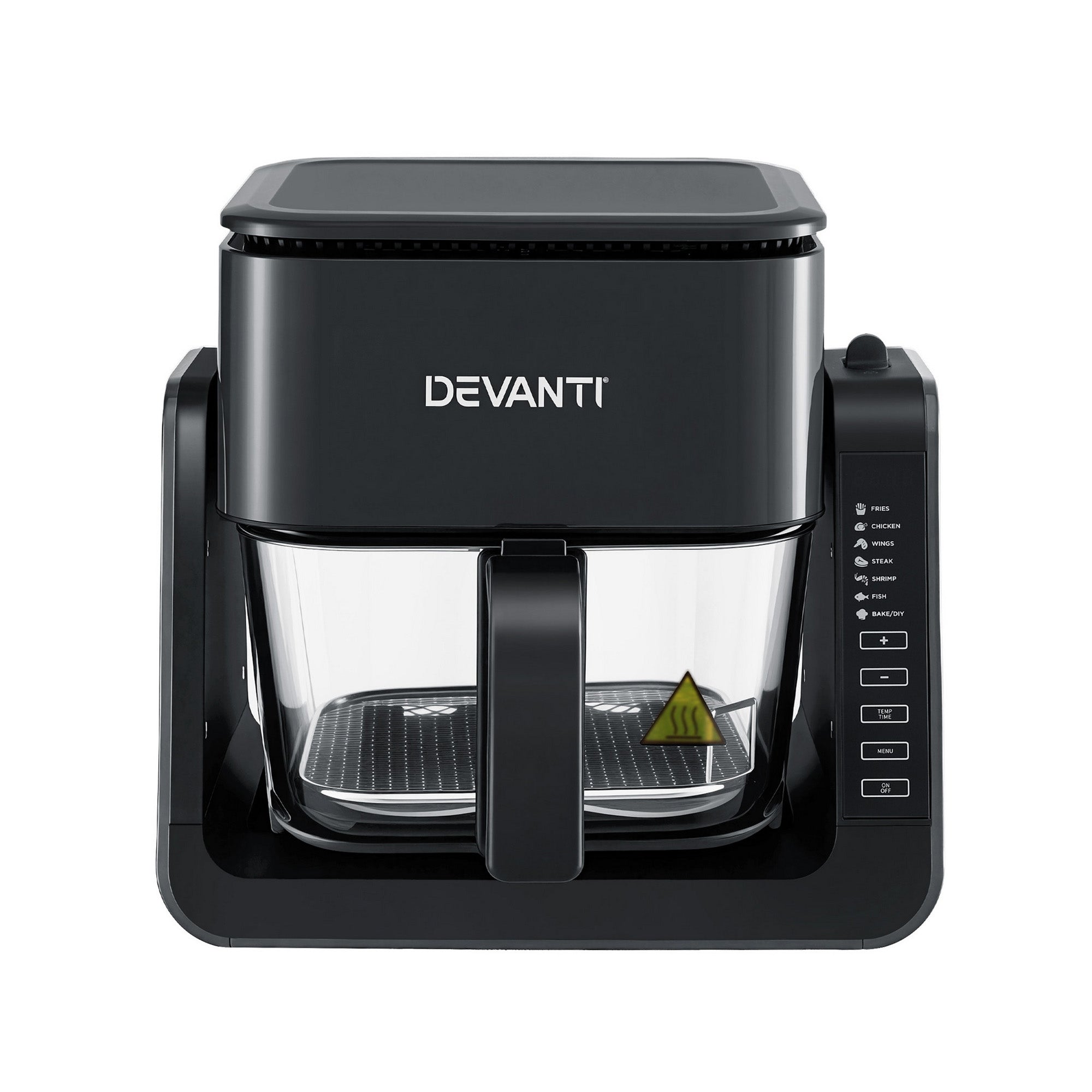 Devanti 2-IN-1 Air Fryer 5.5L Dual Zone Fryers Electric Cooker with Top BBQ Grill & Bot AF-K-F-538T-GLS-BK