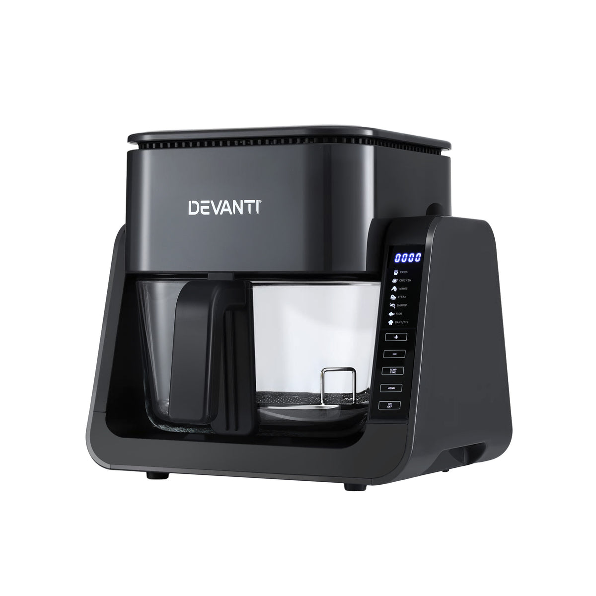 Devanti 2-IN-1 Air Fryer 5.5L Dual Zone Fryers Electric Cooker with Top BBQ Grill & Bot AF-K-F-538T-GLS-BK