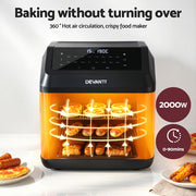 Devanti Air Fryer 13L LCD Fryers Oven AF-K-G-13L-BK