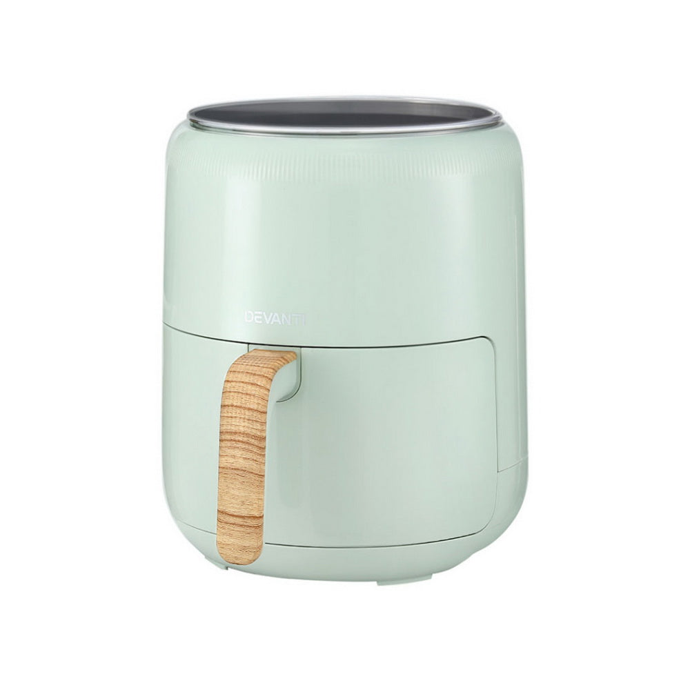 Devanti 5L Air Fryer Touch Control 1700W Green AF-K-G-5L-BU