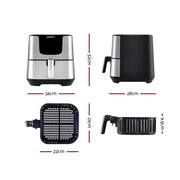 Devanti Air Fryer 7L LCD Fryers Stainless Steel AF-K-G-5T6-SS