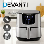 Devanti Air Fryer 7L LCD Fryers Stainless Steel AF-K-G-5T6-SS