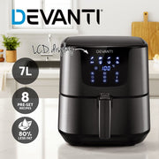 Devanti Air Fryer 7L LCD Fryers Black AF-K-G-5T6-SS-BK