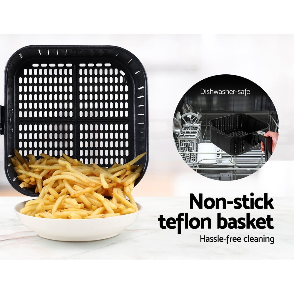 Devanti Air Fryer 7L LCD Fryers Black AF-K-G-5T6-SS-BK
