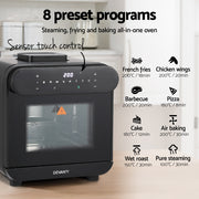 Devanti Steam Air Fryer Oven 15L W/ LCD Touch 1600W AF-K-G-STEAM-15L-BK