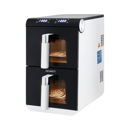 Devanti Air Fryer Oven 11L Dual Zone Fryers AF-K-J-11L-WH