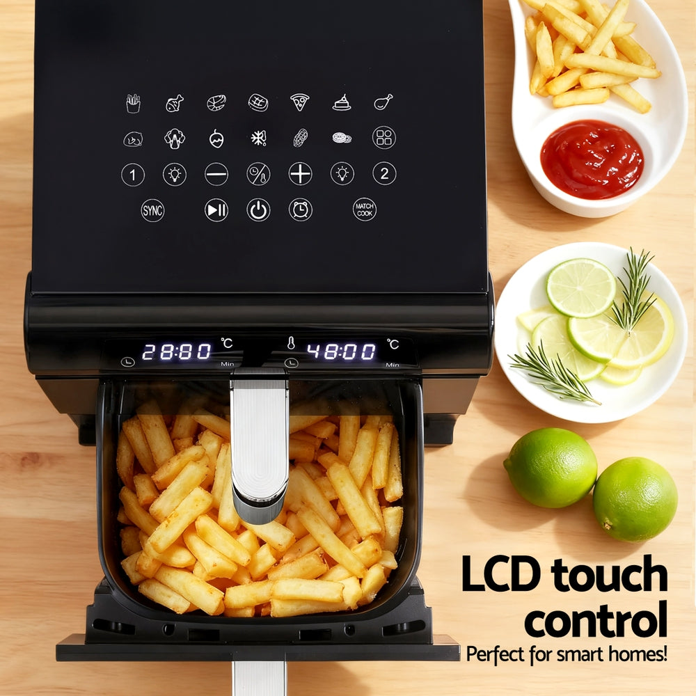 Devanti Air Fryer Oven 11L Dual Zone Fryers AF-K-J-11L-WH
